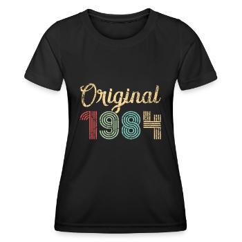 Original 1984 Cadeau d’anniversaire 38 ans rétro - T-shirt sport Femme - noir - Devant - AI Model Female 172 light (172cm)