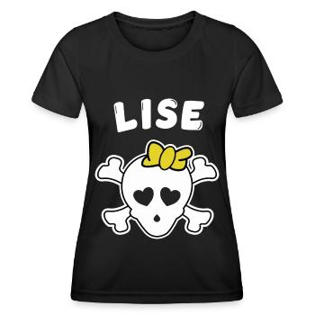Pirate Lise Design pour les filles et les femmes - T-shirt sport Femme - noir - Devant - AI Model Female 172 light (172cm)