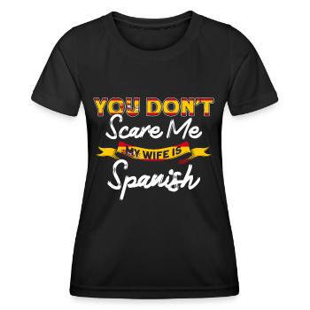 Spanische Flagge Spanische Wurzeln Geschenk - Frauen Funktions-T-Shirt - Schwarz - Vorne - AI Model Female 172 light (172cm)