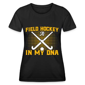 Feldhockey Hallen Feldhockey Feldhockey Spieler Ge - Frauen Funktions-T-Shirt - Schwarz - Vorne - AI Model Female 172 light (172cm)