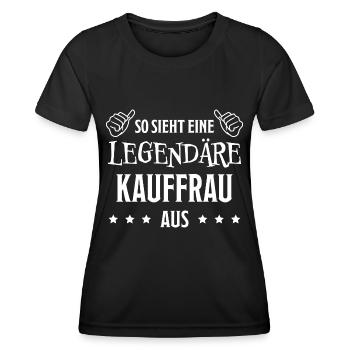 Kauffrau Verkäuferin Fun Lustiger Spruch Geschenk - Frauen Funktions-T-Shirt - Schwarz - Vorne - AI Model Female 172 light (172cm)