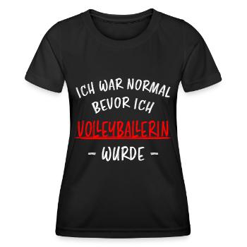 Volleyballerin Spruch Fun Beachvolleyball Geschenk - Frauen Funktions-T-Shirt - Schwarz - Vorne - AI Model Female 172 light (172cm)