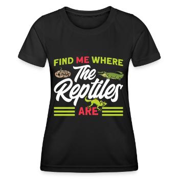 Reptiles Reptile Lovers Lézards Cadeau - T-shirt sport Femme - noir - Devant - AI Model Female 172 light (172cm)