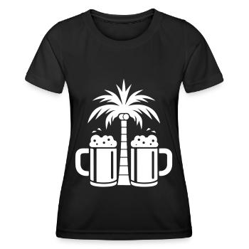 Plage de Beer Palm Trees - T-shirt sport Femme - noir - Devant - AI Model Female 172 light (172cm)