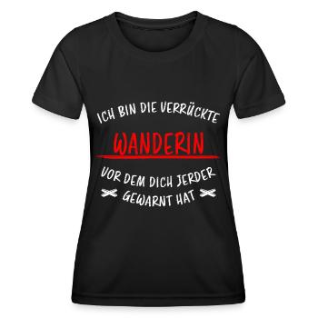 Wanderin Lustiger Spruch Outdoor Wandern Geschenk - Frauen Funktions-T-Shirt - Schwarz - Vorne - AI Model Female 172 light (172cm)