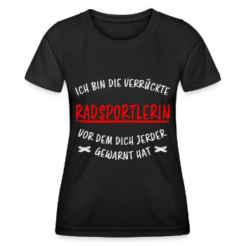 Radsportlerin Mountainbike Bike Fahrrad Geschenk - Frauen Funktions-T-Shirt - Schwarz - Vorne - AI Model Female 172 light (172cm)