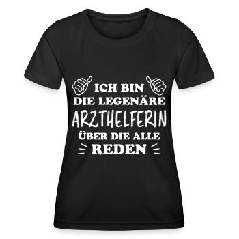 Arzthelferin Lustiger Spruch Arzthelferin Geschenk - Frauen Funktions-T-Shirt - Schwarz - Vorne - AI Model Female 172 light (172cm)
