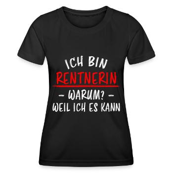 Rentnerin Lustig Spruch Ruhestand Rente Geschenk - Frauen Funktions-T-Shirt - Schwarz - Vorne - AI Model Female 172 light (172cm)