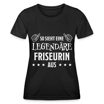 Friseurin Friseur Lustig Spruch Friseurin Geschenk - Frauen Funktions-T-Shirt - Schwarz - Vorne - AI Model Female 172 light (172cm)
