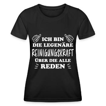 Reinigungskraft Spruch Haushalt Putzfrau Geschenk - Frauen Funktions-T-Shirt - Schwarz - Vorne - AI Model Female 172 light (172cm)
