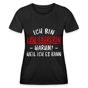 LKW Fahrerin Fun Spruch Lastwagenfahrerin Geschenk - Frauen Funktions-T-Shirt - Schwarz - Vorne - AI Model Female 172 light (172cm)