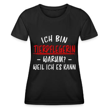 Tierpflegerin Lustiger Spruch Beruf Tiere Geschenk - Frauen Funktions-T-Shirt - Schwarz - Vorne - AI Model Female 172 light (172cm)