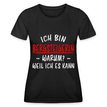 Bergsteigerin Wandern Fun Lustiger Spruch Geschenk - Frauen Funktions-T-Shirt - Schwarz - Vorne - AI Model Female 172 light (172cm)