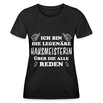 Hausmeisterin Lustig Spruch Hausverwalter Geschenk - Frauen Funktions-T-Shirt - Schwarz - Vorne - AI Model Female 172 light (172cm)