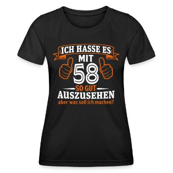 58 Jahre Geschenk 58. Geburtstag Lustig Geschenk - Frauen Funktions-T-Shirt - Schwarz - Vorne - AI Model Female 172 light (172cm)