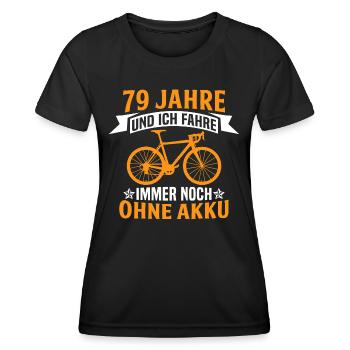 79. Geburtstag radfahrer fahrrad 79 jahre rennrad - Frauen Funktions-T-Shirt - Schwarz - Vorne - AI Model Female 172 light (172cm)