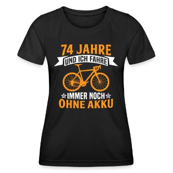 74. Geburtstag radfahrer fahrrad 74 jahre rennrad - Frauen Funktions-T-Shirt - Schwarz - Vorne - AI Model Female 172 light (172cm)