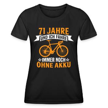 71. Geburtstag radfahrer fahrrad 71 jahre rennrad - Frauen Funktions-T-Shirt - Schwarz - Vorne - AI Model Female 172 light (172cm)
