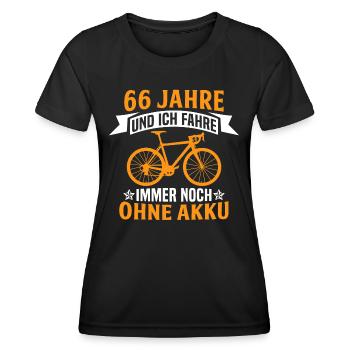 66. Geburtstag radfahrer fahrrad 66 jahre rennrad - Frauen Funktions-T-Shirt - Schwarz - Vorne - AI Model Female 172 light (172cm)
