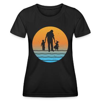Père et fille fils grand-père et petite-fille et petit-fils - T-shirt sport Femme - noir - Devant - AI Model Female 172 light (172cm)