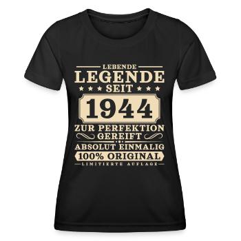 Legende seit 1944 Jahrgang 80. Geburtstag - Frauen Funktions-T-Shirt - Schwarz - Vorne - AI Model Female 172 light (172cm)