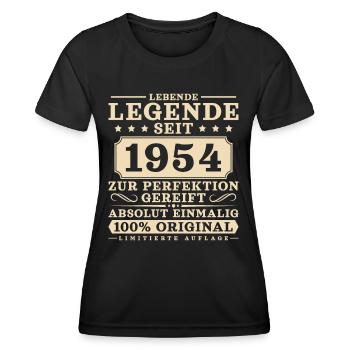 Legende seit 1954 Jahrgang 70. Geburtstag - Frauen Funktions-T-Shirt - Schwarz - Vorne - AI Model Female 172 light (172cm)