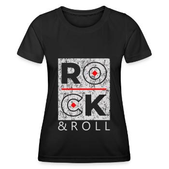Rock & Roll Rock N Roll Rock AND Roll - T-shirt sport Femme - noir - Devant - AI Model Female 172 light (172cm)