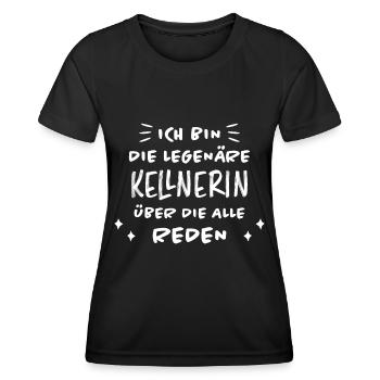 Kellnerin Lustig Spruch Serviererin Beruf Geschenk - Frauen Funktions-T-Shirt - Schwarz - Vorne - AI Model Female 172 light (172cm)