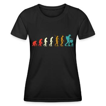 Evolution der Morcheln - Frauen Funktions-T-Shirt - Schwarz - Vorne - AI Model Female 172 light (172cm)