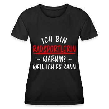 Radsportlerin Mountainbike Bike Fahrrad Geschenk - Frauen Funktions-T-Shirt - Schwarz - Vorne - AI Model Female 172 light (172cm)