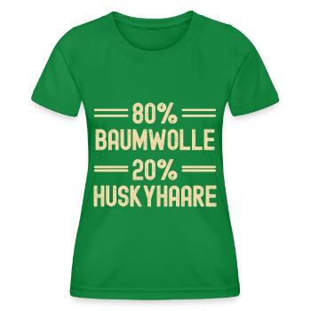 Lustiger Husky Spruch Husky Haare - Frauen Funktions-T-Shirt - Kelly Green - Vorne - AI Model Female 172 dark (172cm)