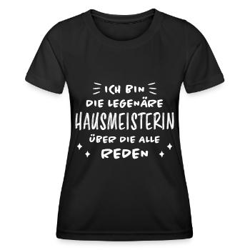 Hausmeisterin Lustig Spruch Hausverwalter Geschenk - Frauen Funktions-T-Shirt - Schwarz - Vorne - AI Model Female 172 light (172cm)