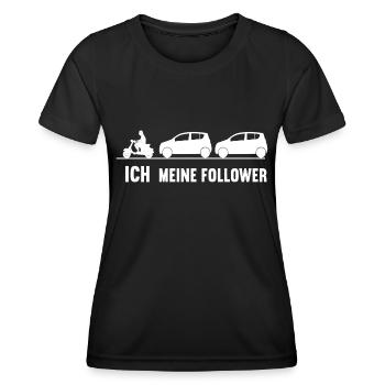 ich meine follower Roller Rollerfahrer Moped - Frauen Funktions-T-Shirt - Schwarz - Vorne - AI Model Female 172 light (172cm)