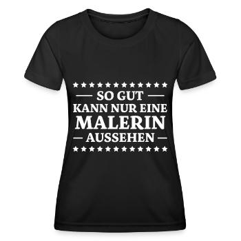 Malerin Spruch Malermeister Beruf Malerin Geschenk - Frauen Funktions-T-Shirt - Schwarz - Vorne - AI Model Female 172 light (172cm)