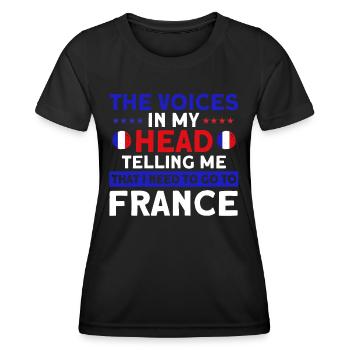 French Flag French Roots Gift - Women's Functional T-Shirt - black - Front - AI Model Female 172 light (172cm)