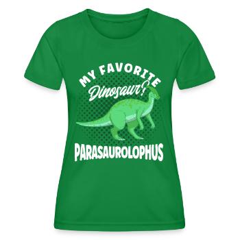 Parasaurolophus Dinosaur Lover Gift - Women's Functional T-Shirt - kelly green - Front - AI Model Female 172 dark (172cm)