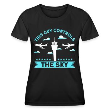 Luftverkehrskontrolle Flughafen Geschenk - Frauen Funktions-T-Shirt - Schwarz - Vorne - AI Model Female 172 light (172cm)