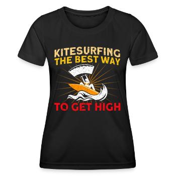 Kiteboarder Kitesurfer Kiten Kiteboard Geschenk - Frauen Funktions-T-Shirt - Schwarz - Vorne - AI Model Female 172 light (172cm)