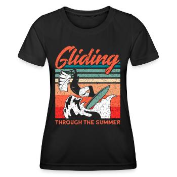 Kiteboarder Kitesurfer Kiten Kiteboard Geschenk - Frauen Funktions-T-Shirt - Schwarz - Vorne - AI Model Female 172 light (172cm)