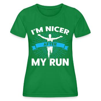 Running Runner Jogger Cadeau - T-shirt sport Femme - vert - Devant - AI Model Female 172 dark (172cm)