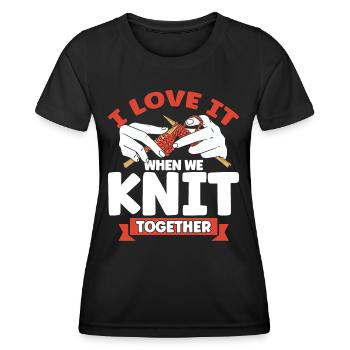Stricken Stricken Stricken Liebhaber Geschenk - Frauen Funktions-T-Shirt - Schwarz - Vorne - AI Model Female 172 light (172cm)