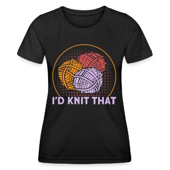 Stricken Stoff Stricken Stricken Geschenk - Frauen Funktions-T-Shirt - Schwarz - Vorne - AI Model Female 172 light (172cm)