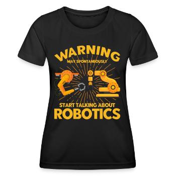 Technologie Robotique Ingénieur Ingénieur Enseignant - T-shirt sport Femme - noir - Devant - AI Model Female 172 light (172cm)