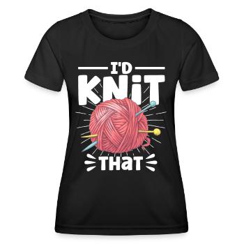 Stricken Stoff Stricken Stricken Geschenk - Frauen Funktions-T-Shirt - Schwarz - Vorne - AI Model Female 172 light (172cm)