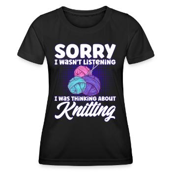 Stricken Stricken Liebhaber Stricken Geschenk - Frauen Funktions-T-Shirt - Schwarz - Vorne - AI Model Female 172 light (172cm)