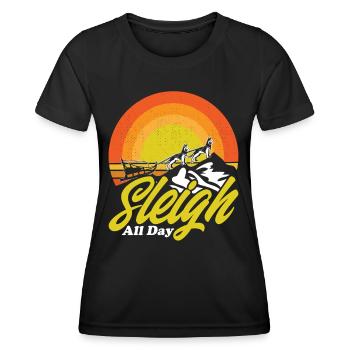 Sled Dog Racing Sledding Dog Sleds - Women's Functional T-Shirt - black - Front - AI Model Female 172 light (172cm)