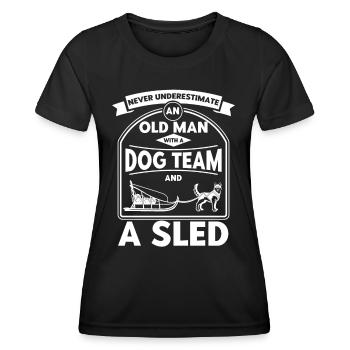 Sledding Sled Dog Racing Dog Sleds - Women's Functional T-Shirt - black - Front - AI Model Female 172 light (172cm)