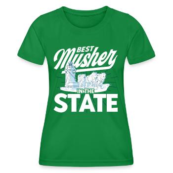 Sledding Sled Dog Racing Husky Possessions - Women's Functional T-Shirt - kelly green - Front - AI Model Female 172 dark (172cm)