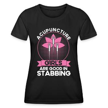 Médecine chinoise Acupuncture Acupuncteur - T-shirt sport Femme - noir - Devant - AI Model Female 172 light (172cm)