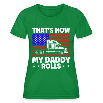 Trucker Semi-Remorque Truck Driver Cadeau - T-shirt sport Femme - vert - Devant - AI Model Female 172 dark (172cm)